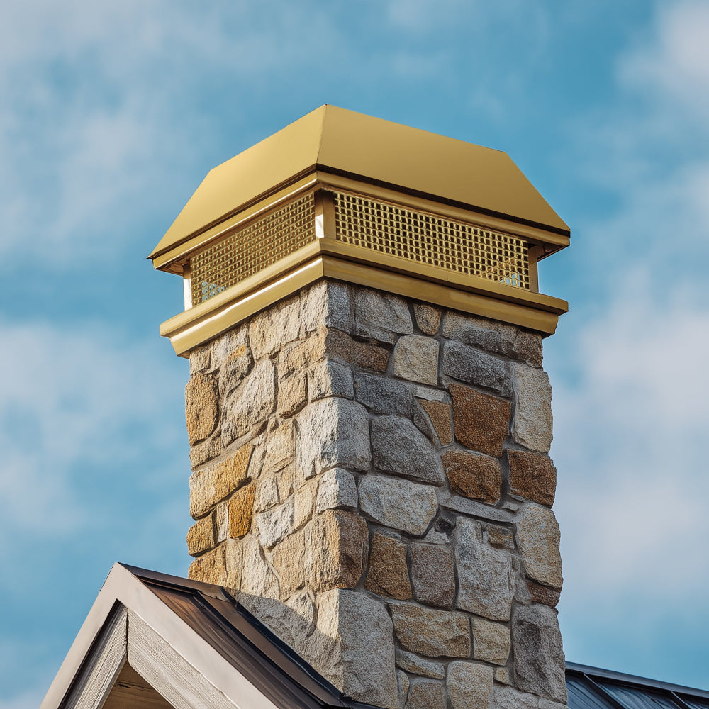Custom Brass Chimney Caps Flat With Mash