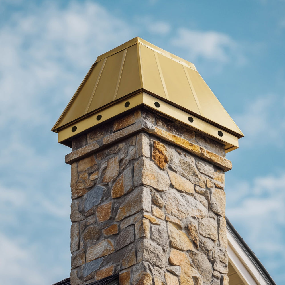 Custom Brass Chimney Topper With Flat Top