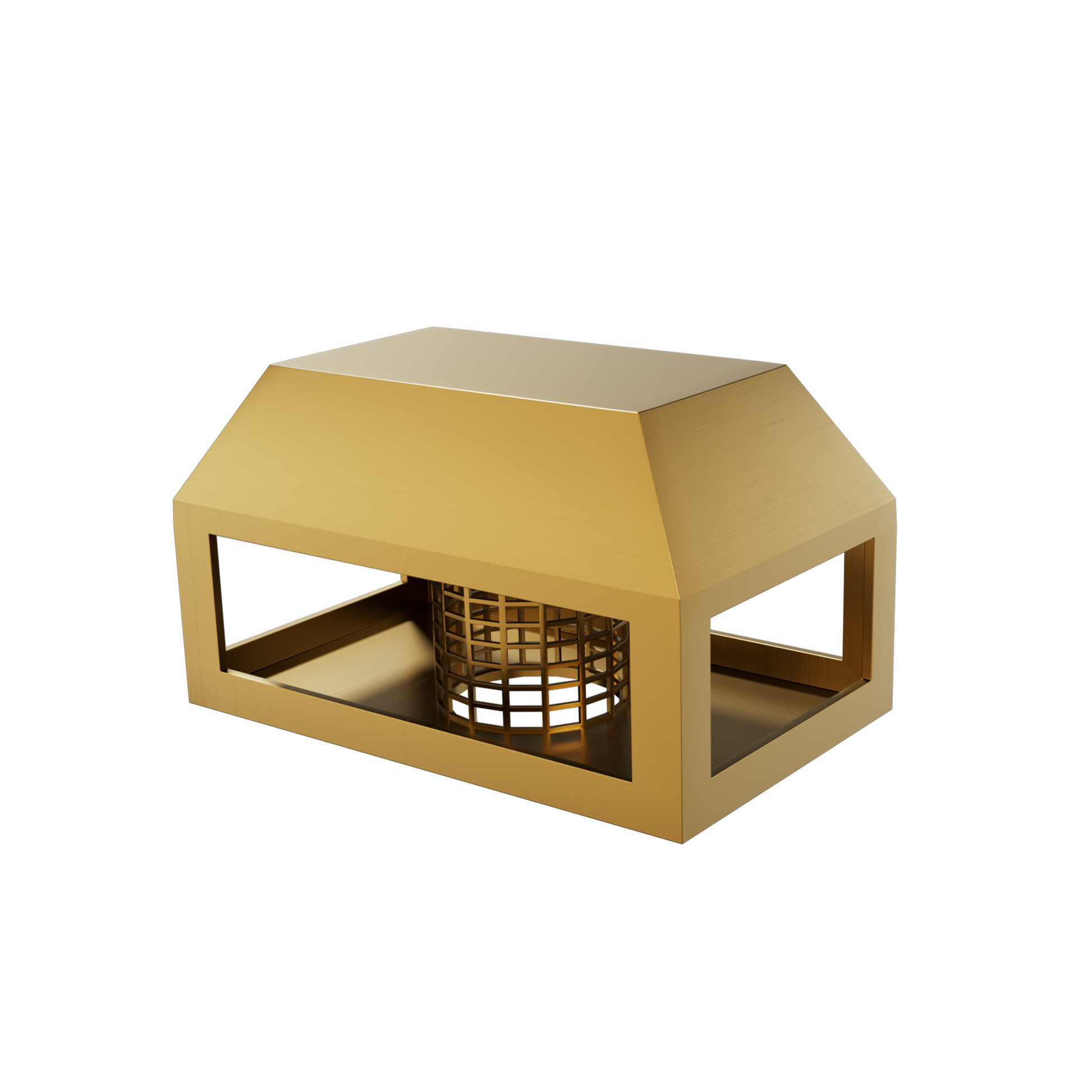 Heavy-Duty Brass chimney cap with sleek flat surface for traditional fireplace chimneys in houses