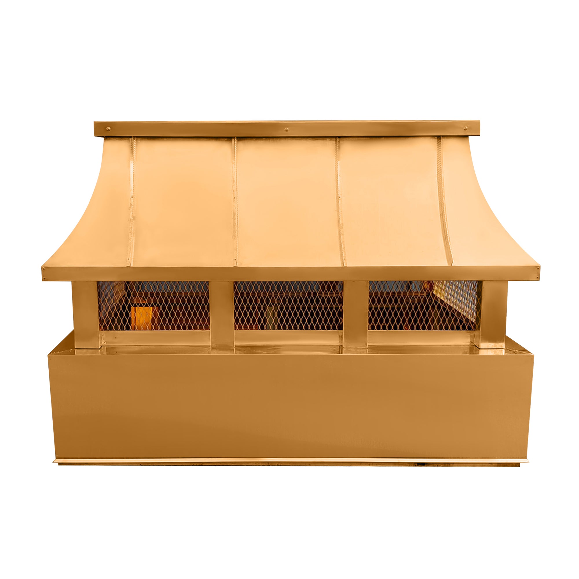 Custom Copper Flat Chimney Cap gold color