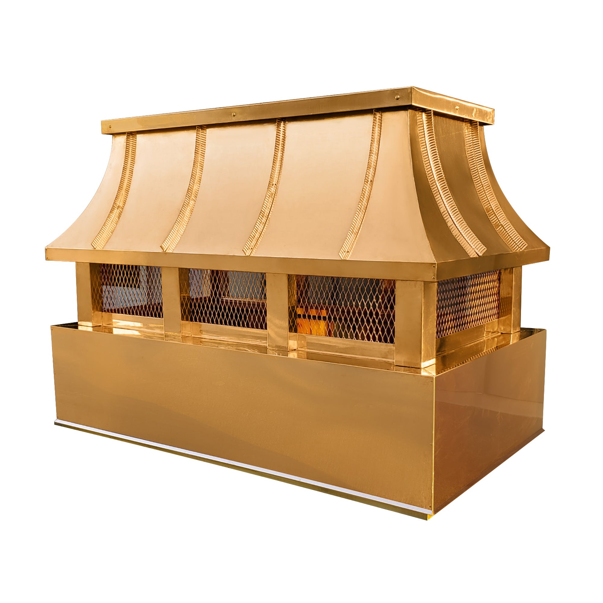 Custom Copper Flat Chimney Cap gold color