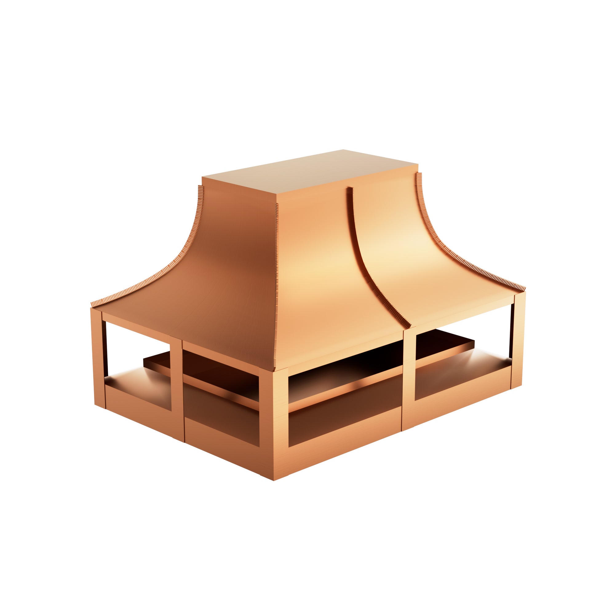 Custom Copper Flat Chimney Cap With Curve Design
