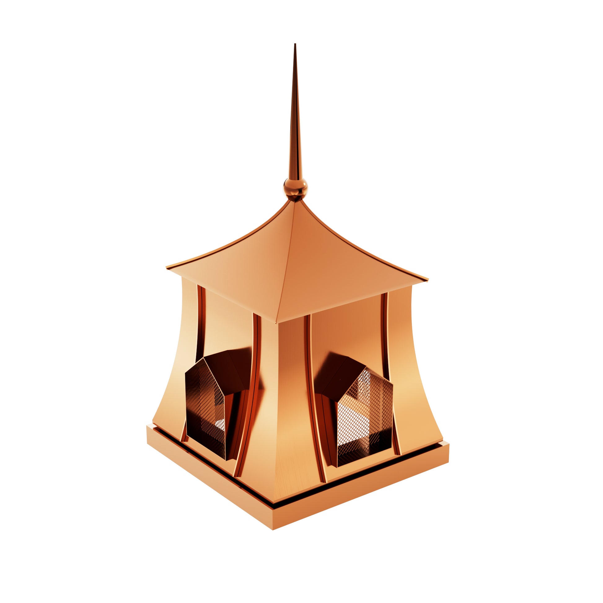 Copper chimney cap with tailored size for industrial chimney systems