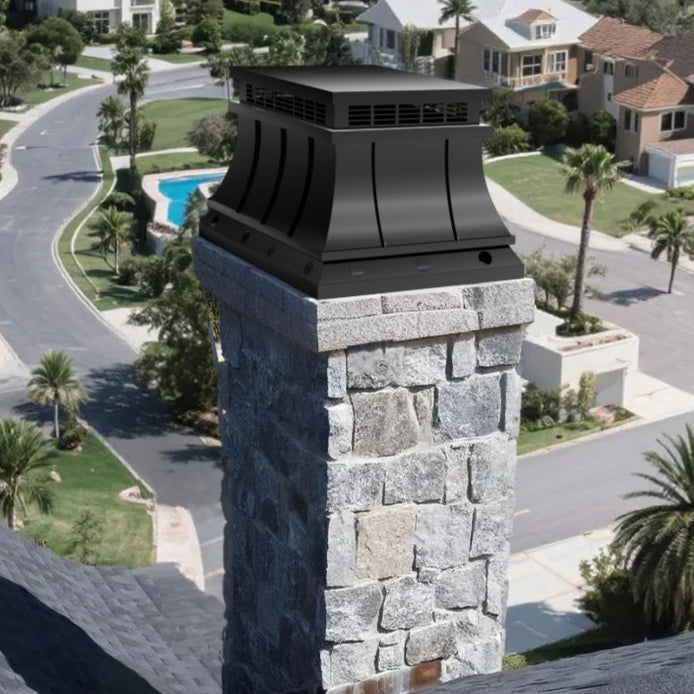 Custom Flat Chimney Cover Stainless Steel Black