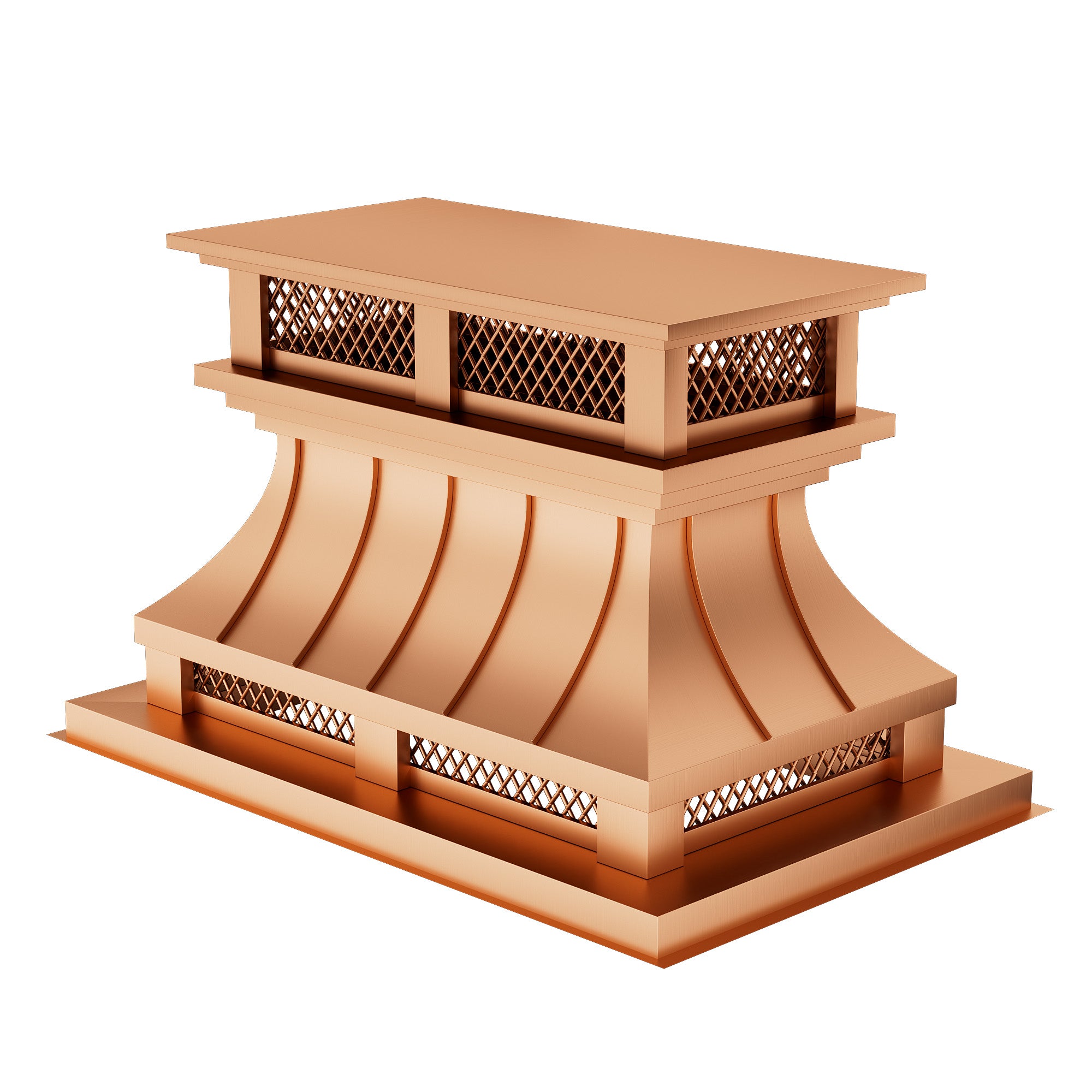 Custom Copper chimney cap with flat minimalist style for urban chimneys