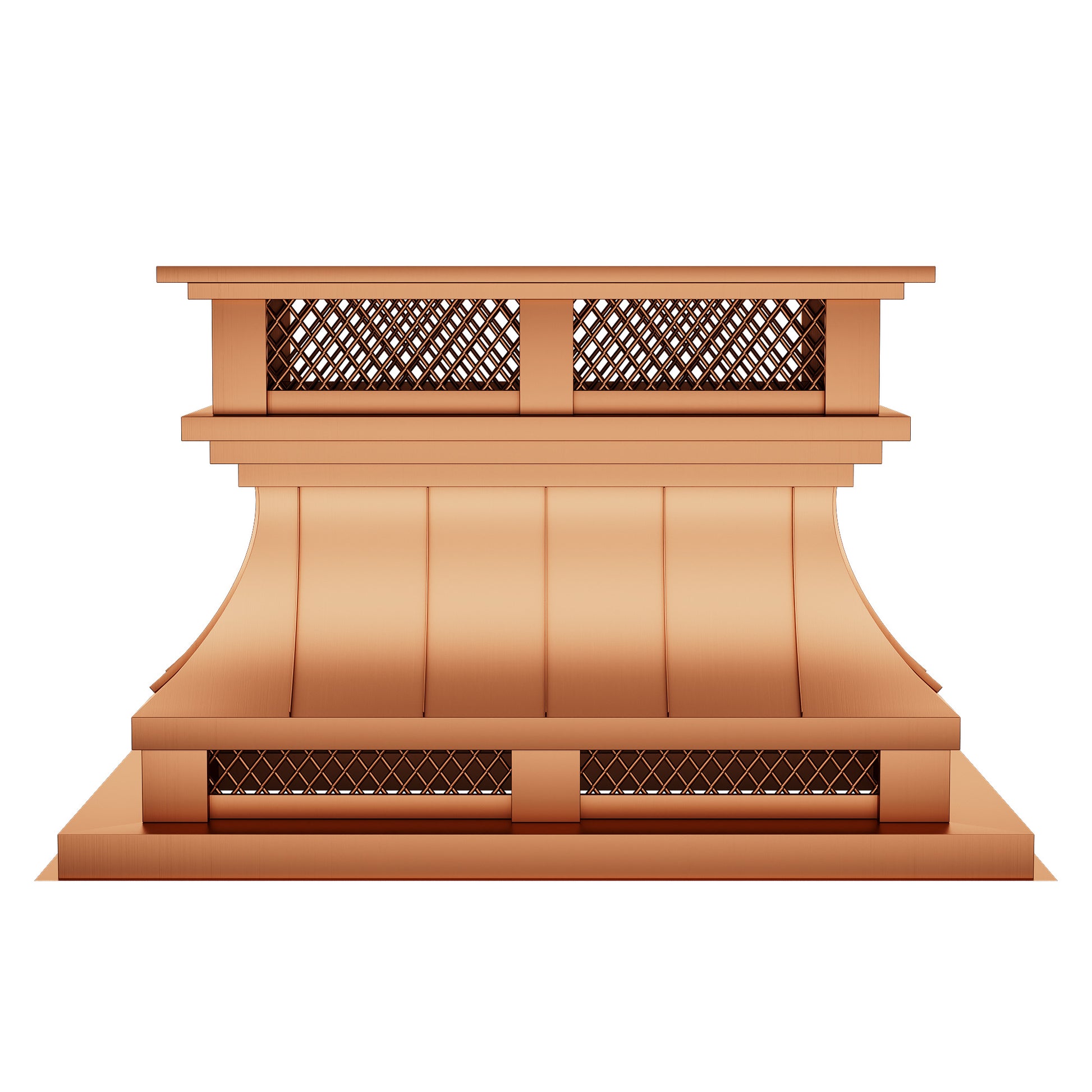 Copper  chimney cap with personalized details for historic building chimneys
