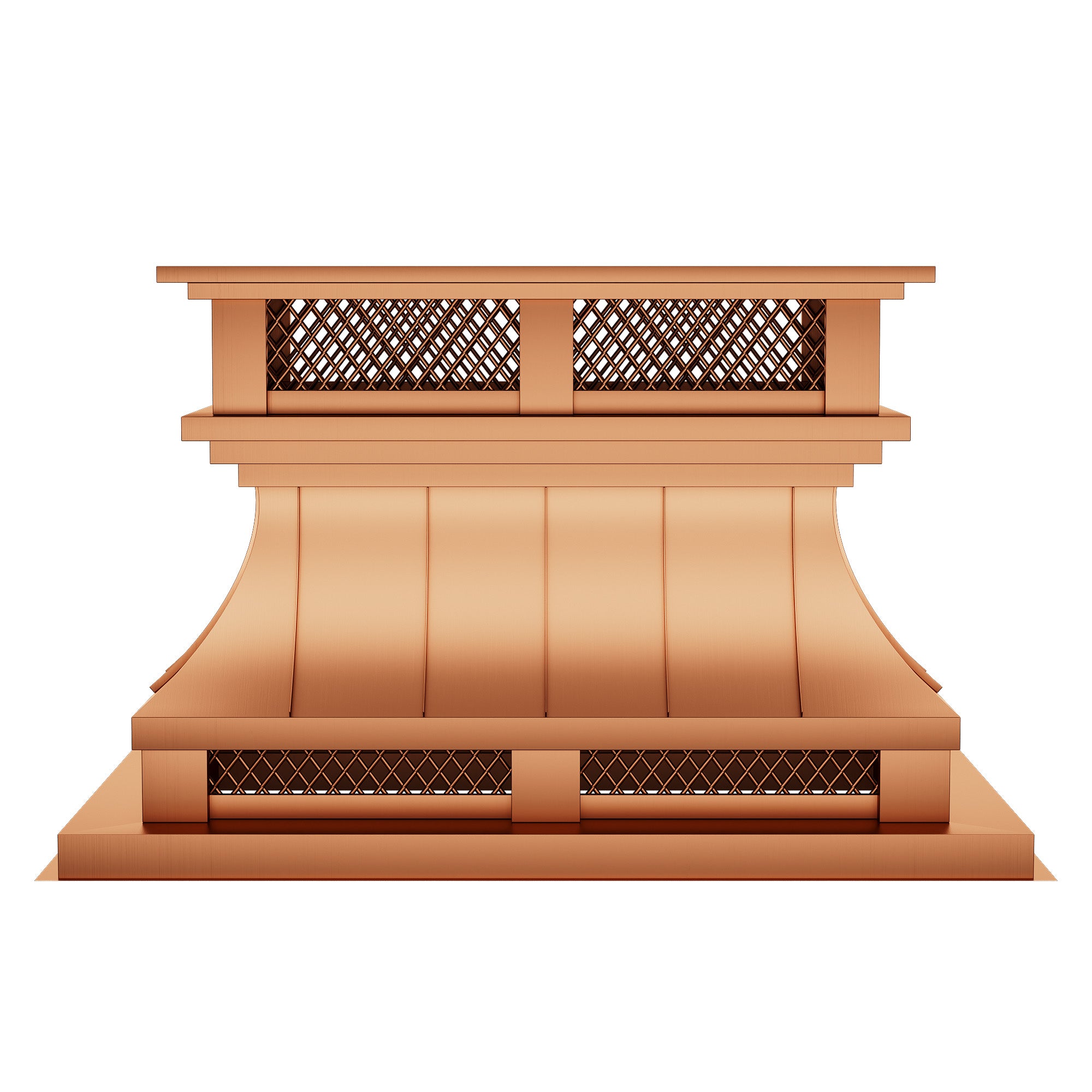 Copper  chimney cap with personalized details for historic building chimneys