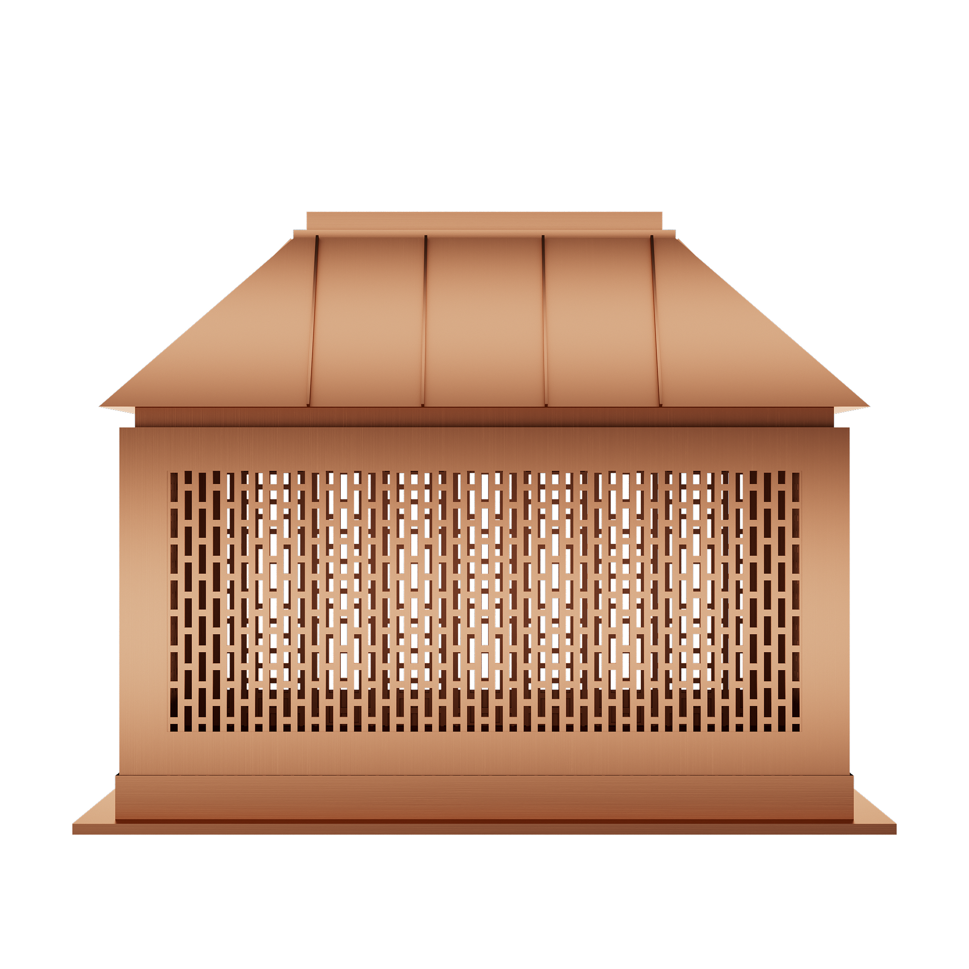 Copper  chimney cap with tailored dimensions for industrial chimneys