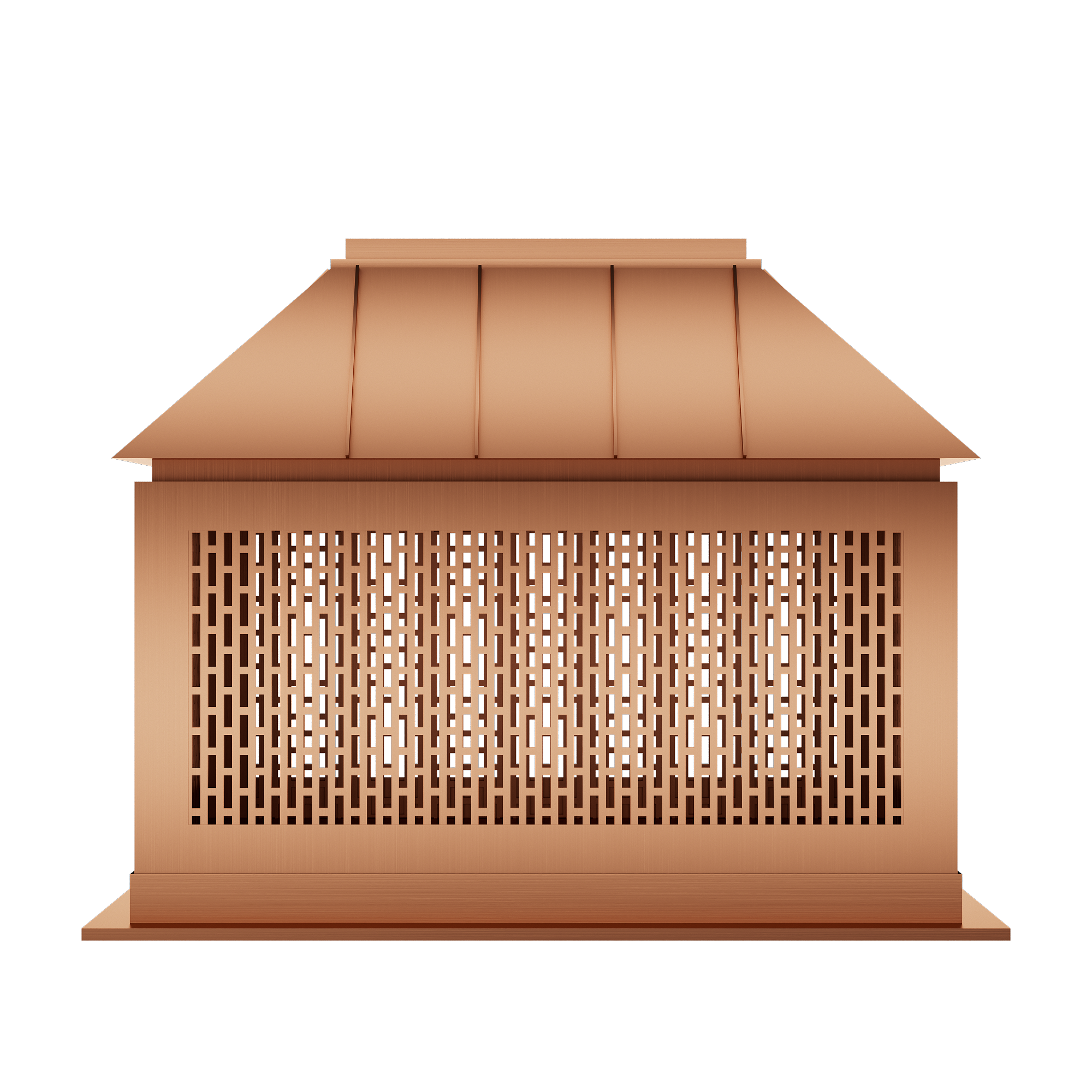 Copper  chimney cap with tailored dimensions for industrial chimneys