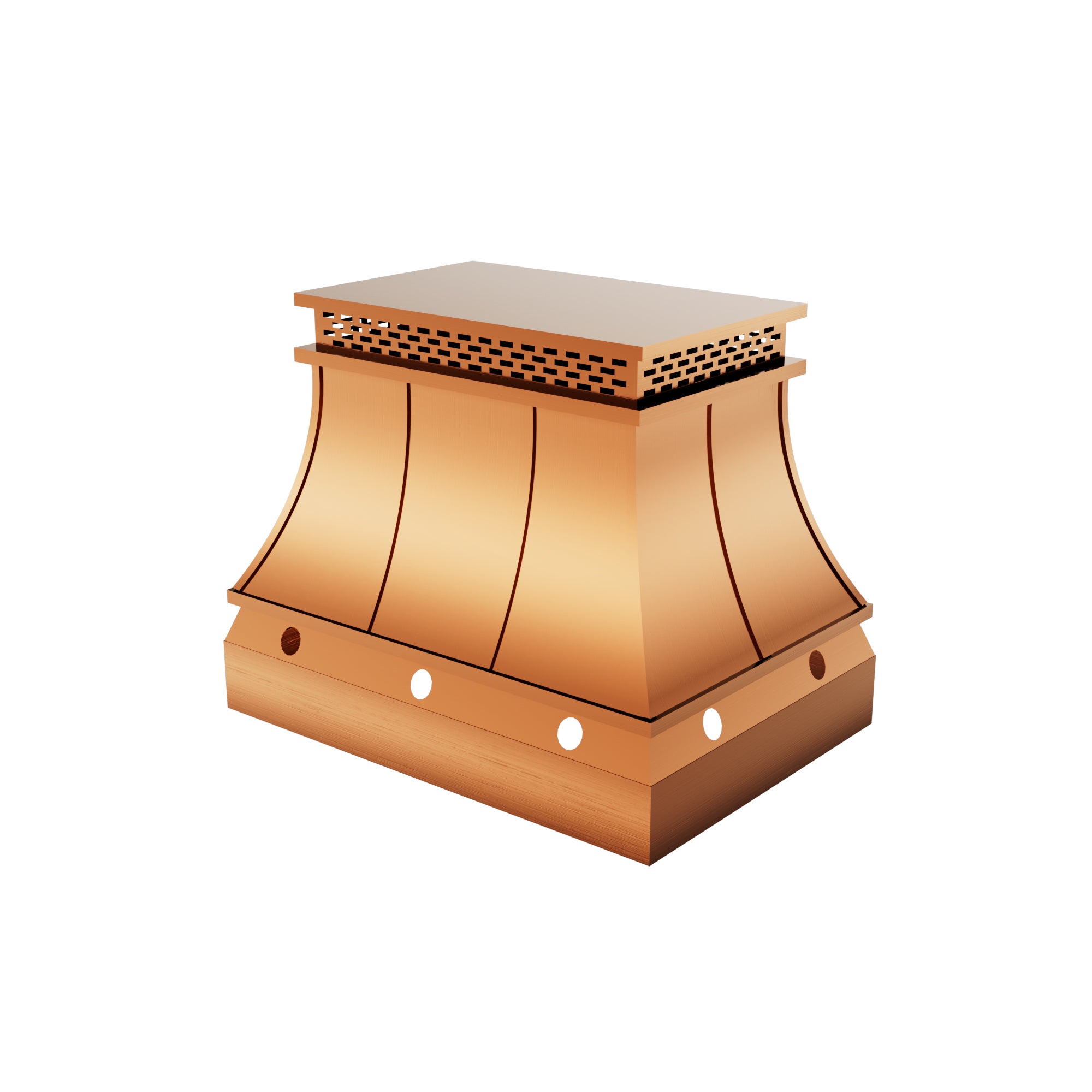 Copper chimney cap with personalized features for heritage building chimneys
