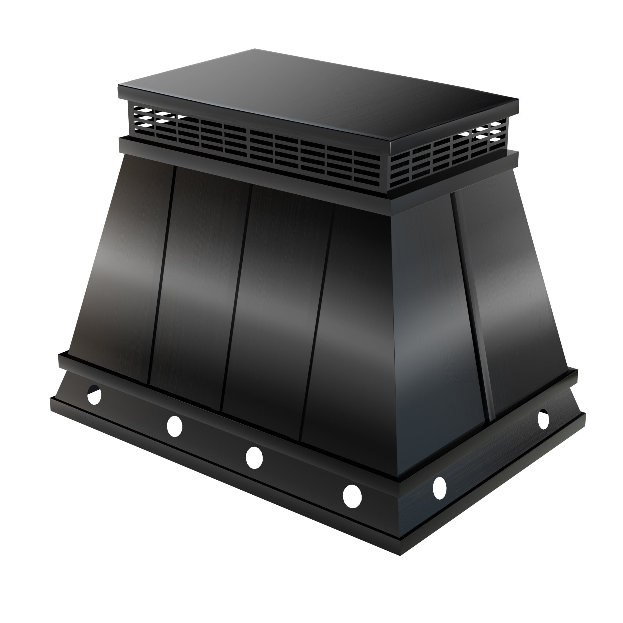 Custom Flat Stainless Steel Chimney Cover Black With Seams