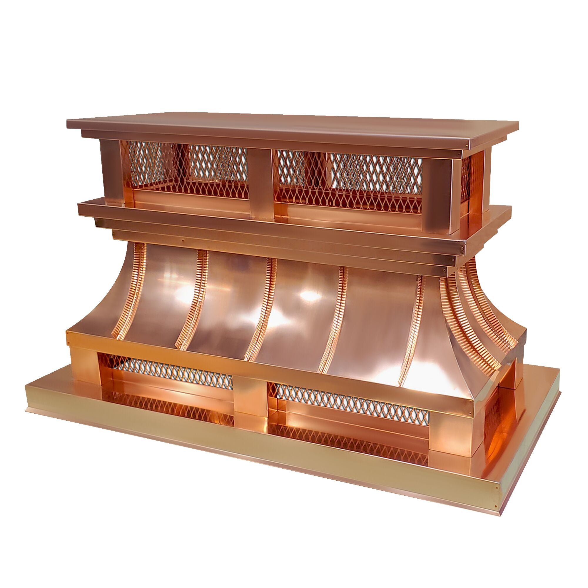 Custom Luxury Copper Fireplace Cap on Chimney