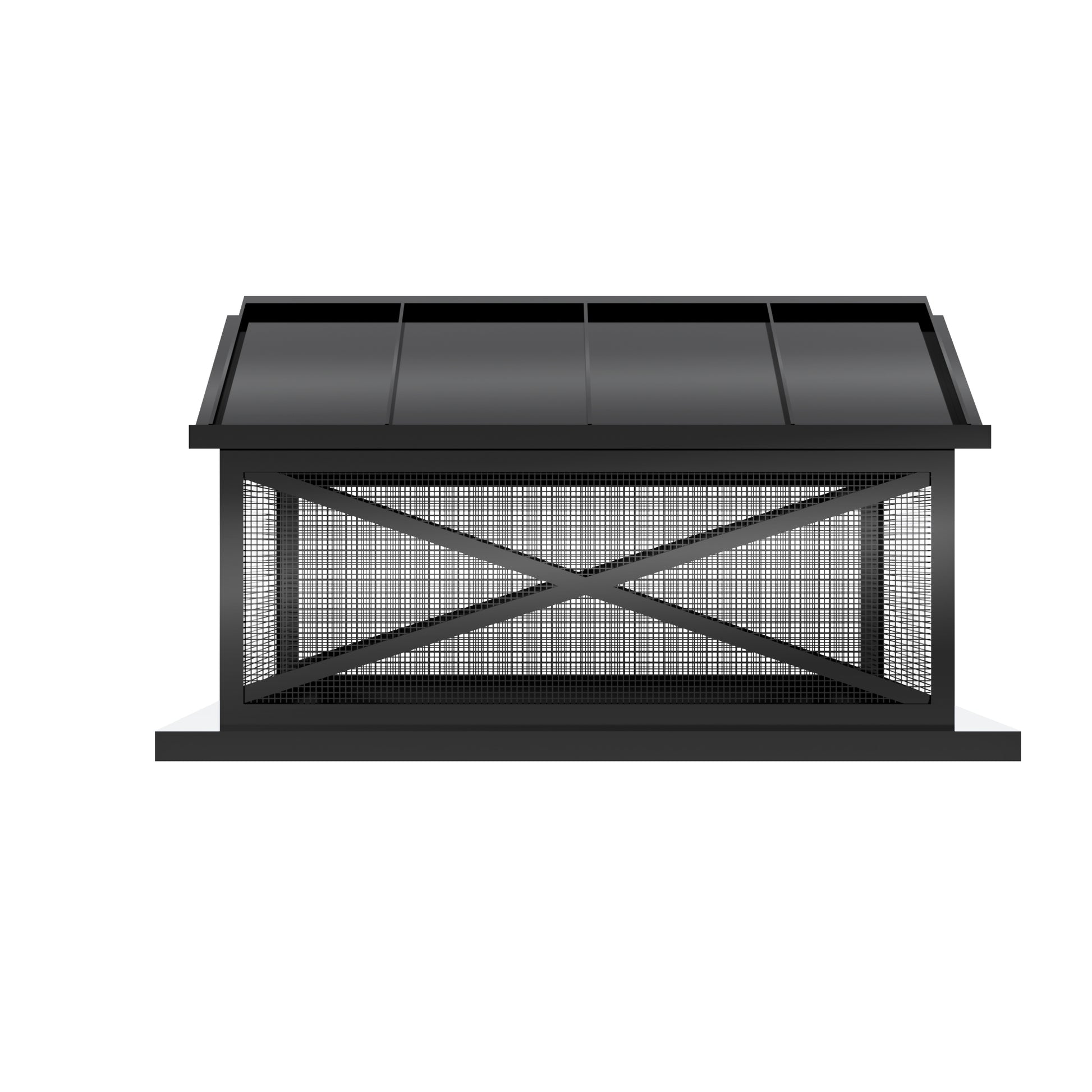Black Stainless Steel chimney cap with pyramid silhouette for luxury home chimneys