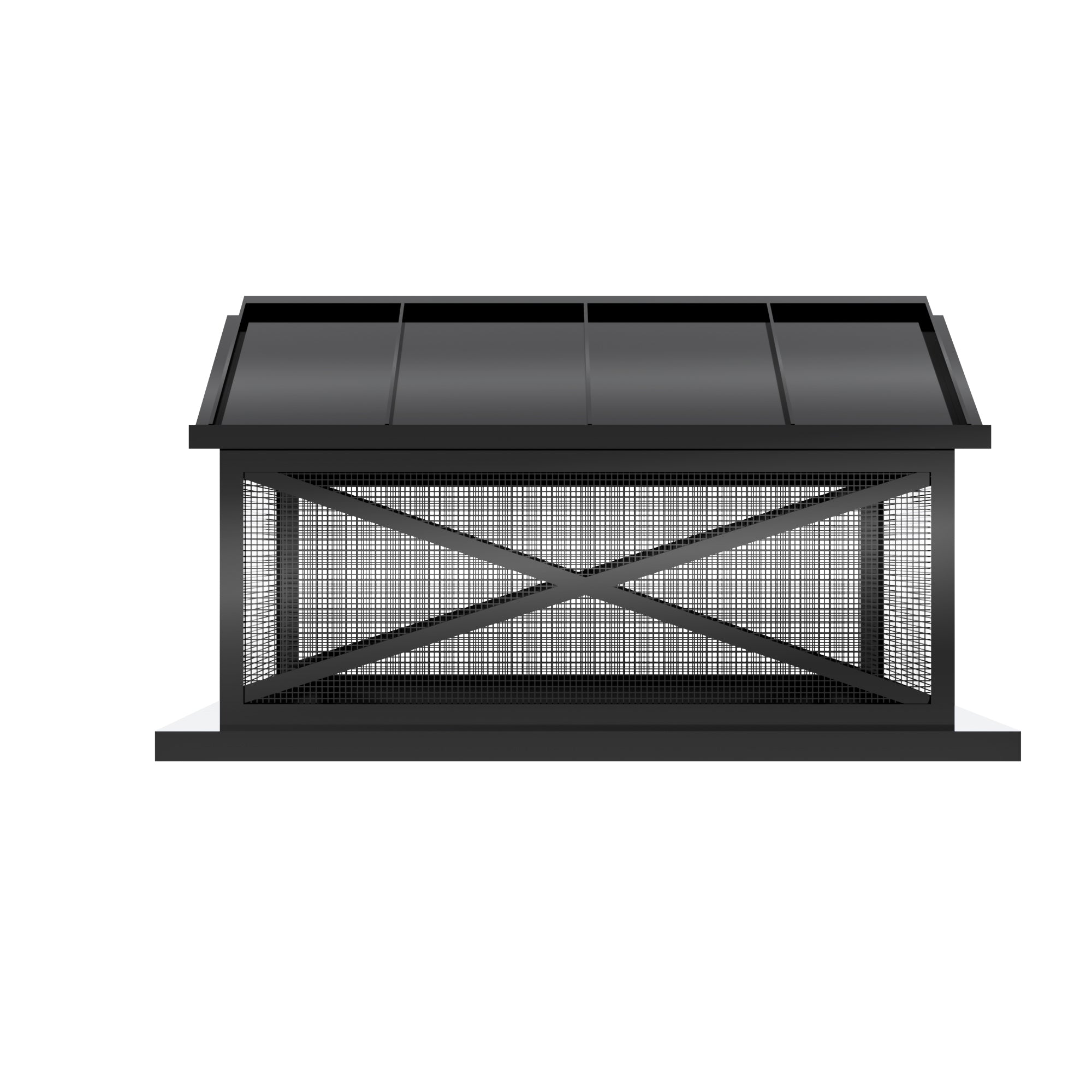 Black Stainless Steel chimney cap with pyramid silhouette for luxury home chimneys