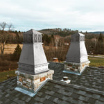 Custom Zinc Chimney Cap with Pointed Top and Mesh