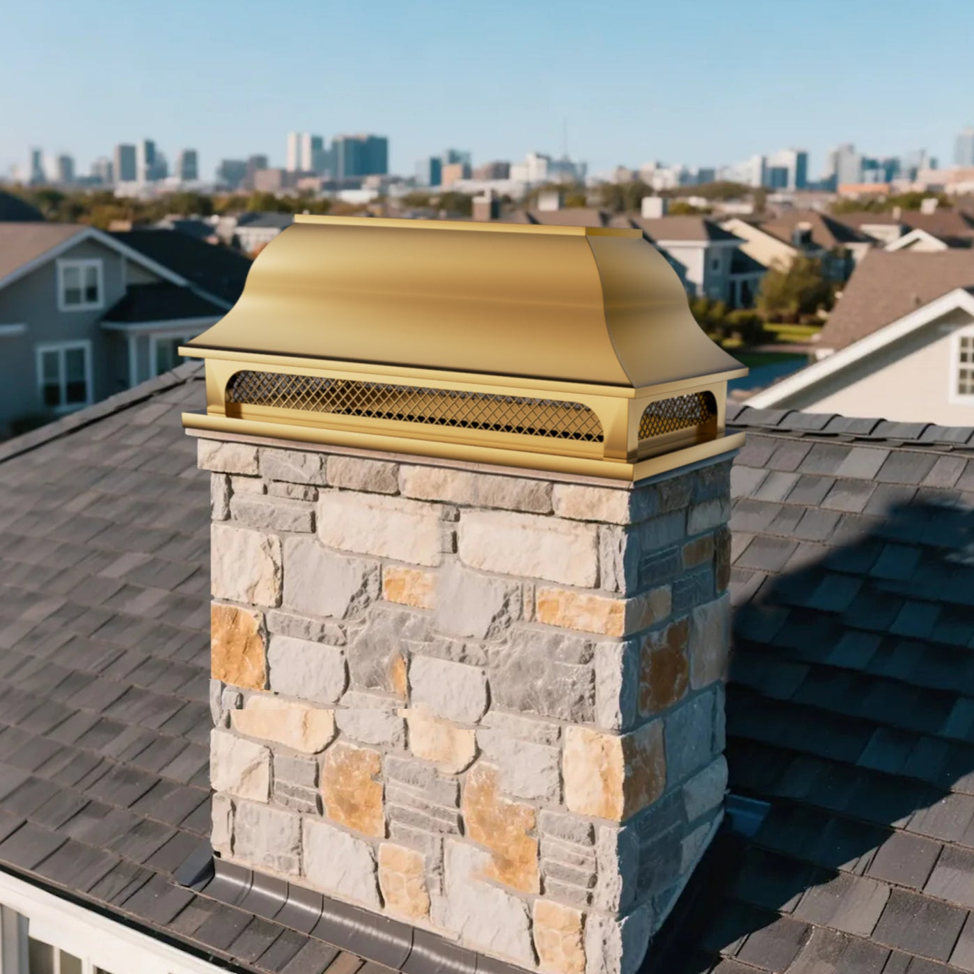 MASTER Custom Brass Chimney Caps Dome Style With Screens MB-D01