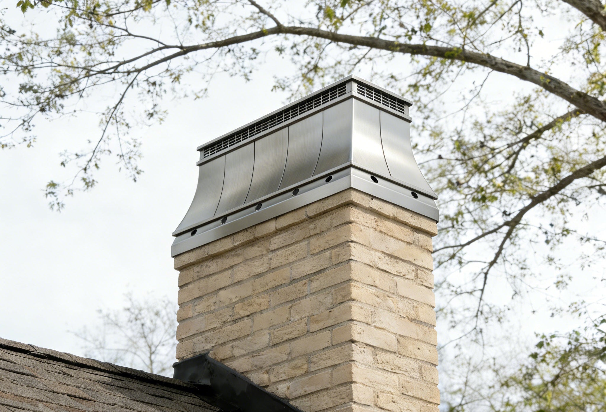 custom stainless steel chimney cap at rangehoodmaster