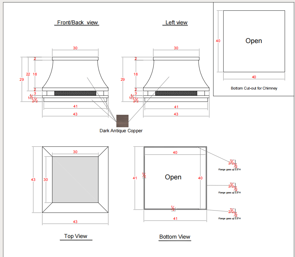 MASTER Custom Flat Copper Chimney Caps With Mesh for Mendel