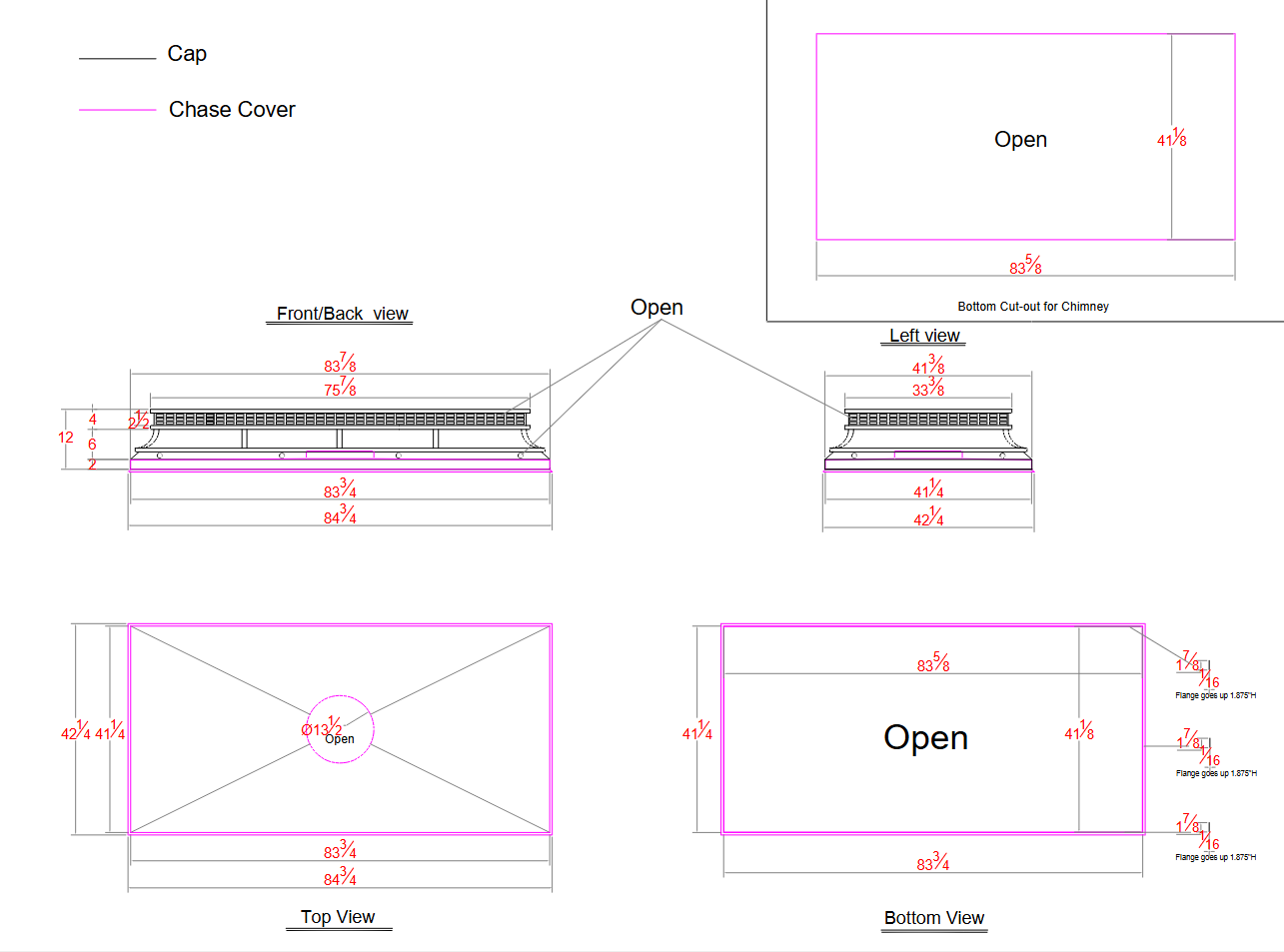 MASTER Custom Flat Stainless Chimney Cap for Amanda's Project