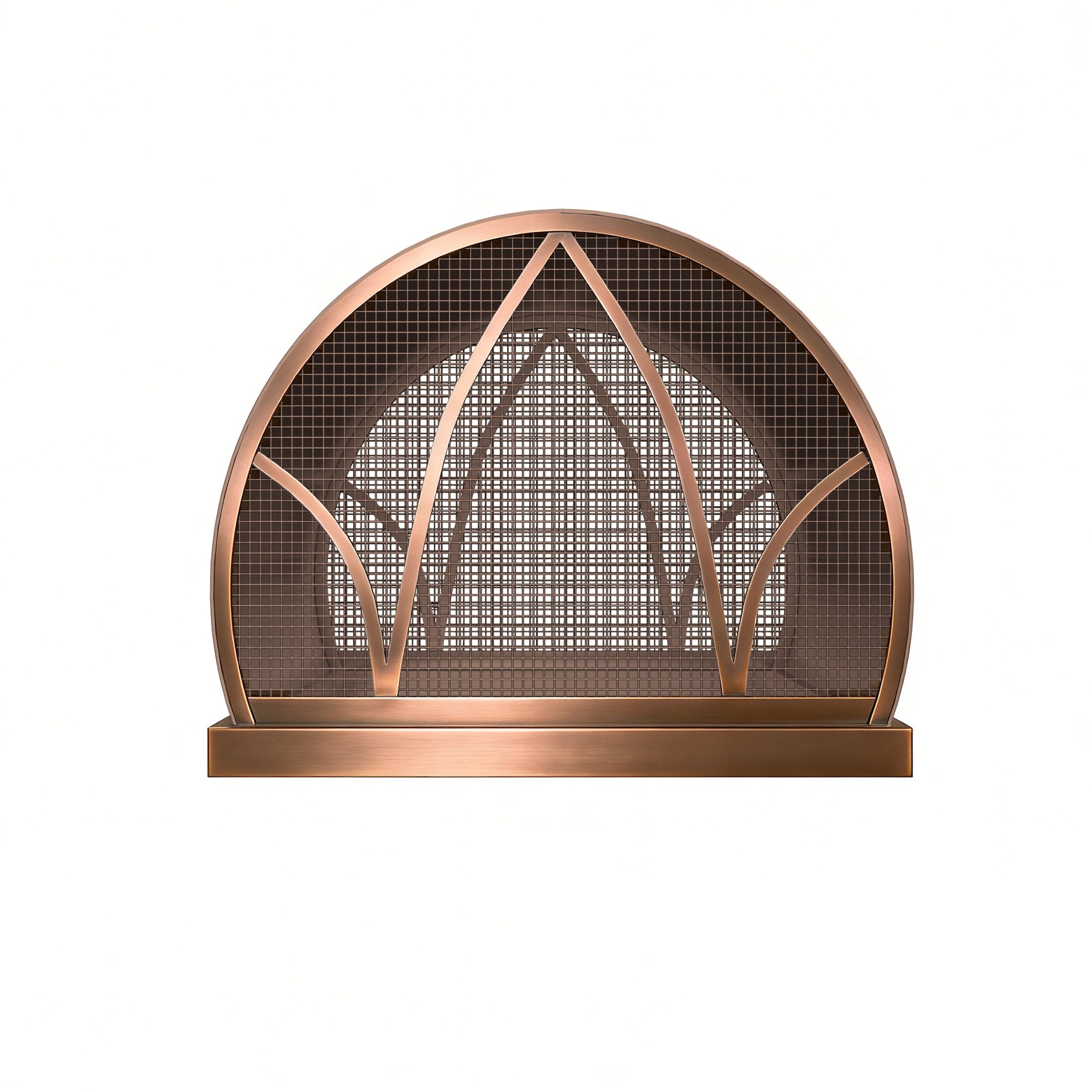 Antique copper dome chimney cap with mesh and standing trims at chimneycapmaster