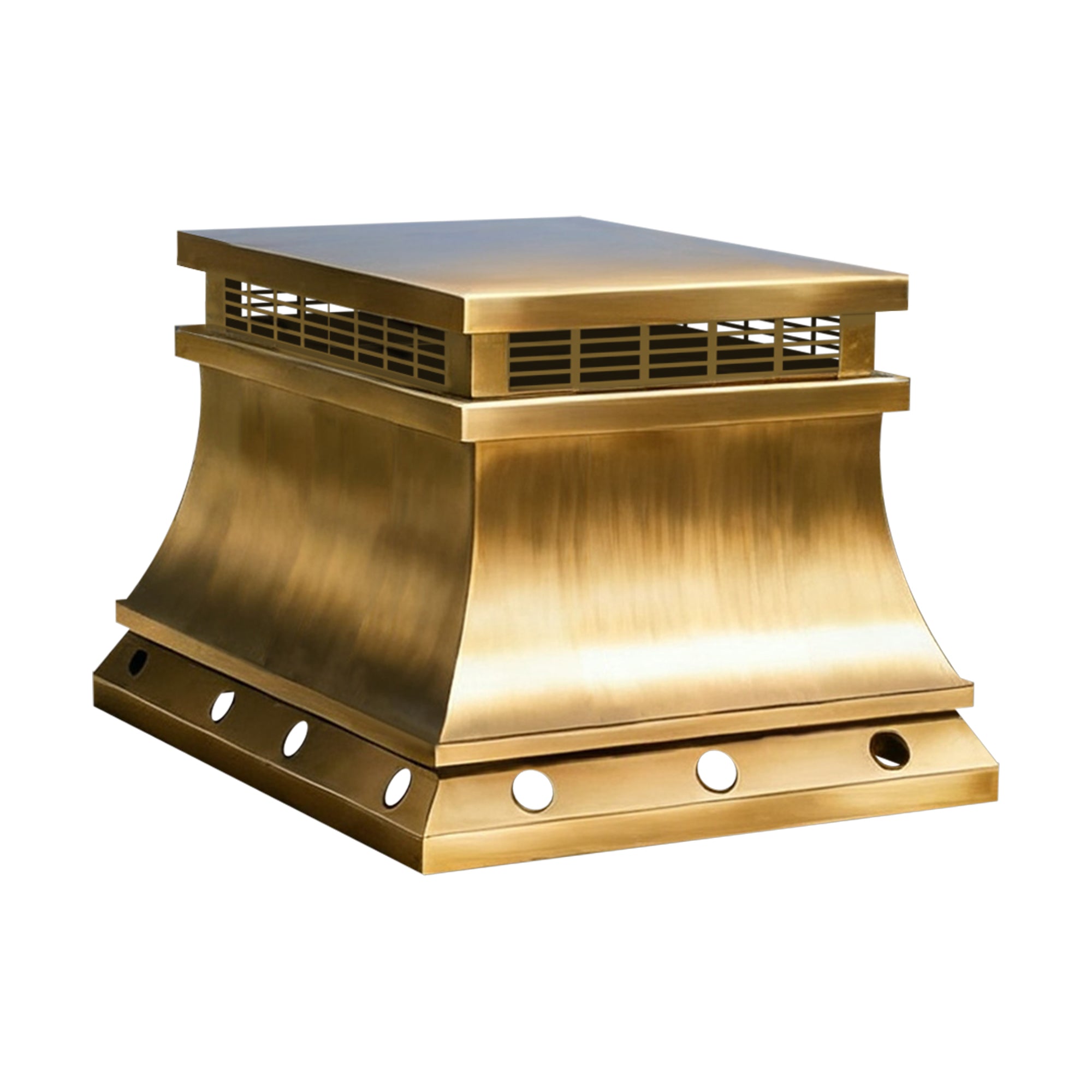 gold decorative chimney cap custom non directional nature brass color at ChimnayCapMaster