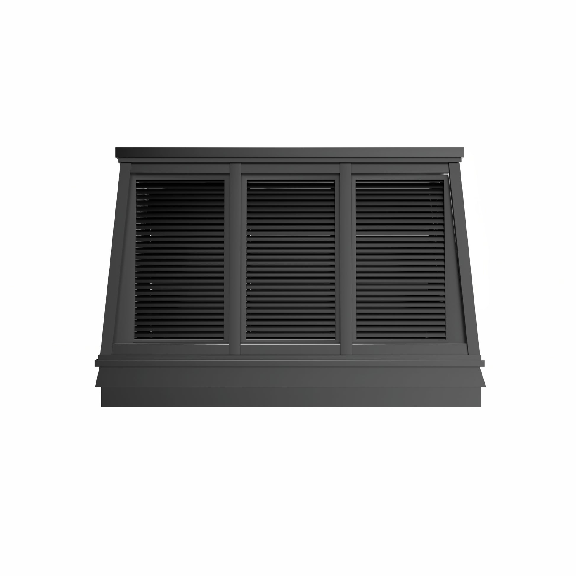 custom black stainless steel chimney cap flat top with four sides louver and bird screen at chimneycapmaster