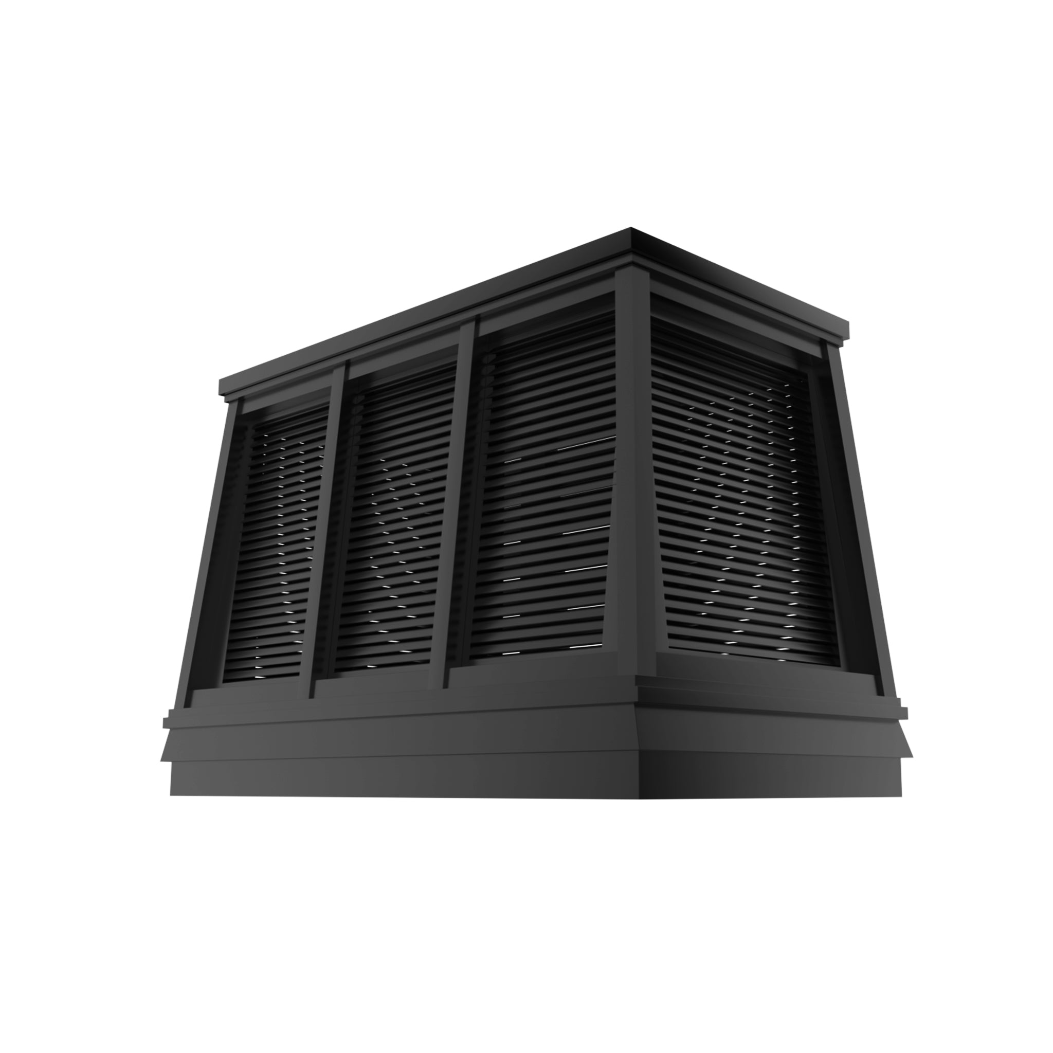 custom black stainless steel chimney cap flat top with four sides louver and bird screen at chimneycapmaster