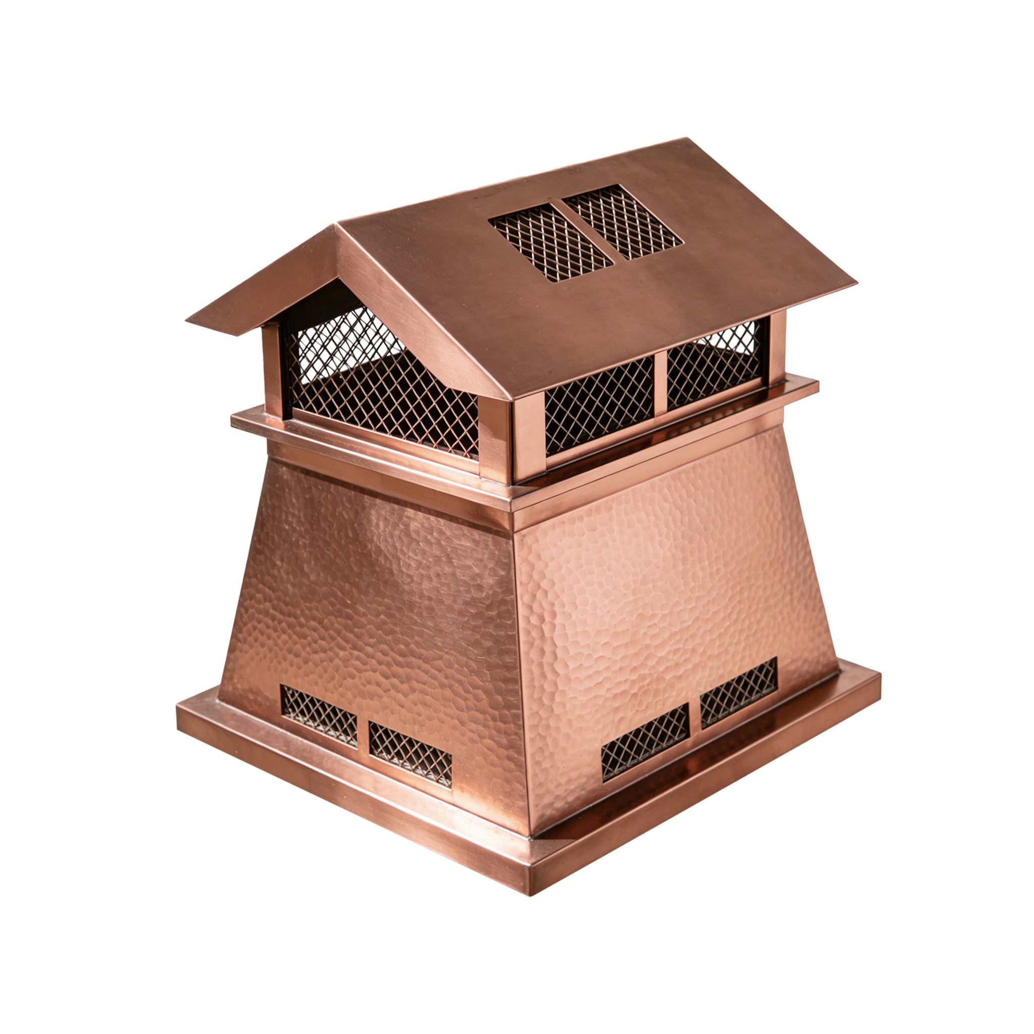 MASTER Custom Copper Hammered Chimney Cap MC-P04