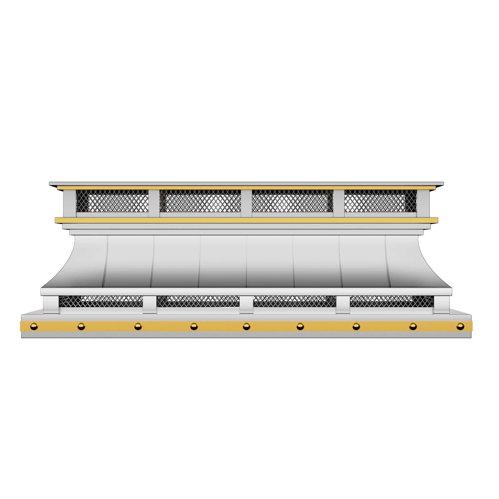 MASTER Custom Flat Chimney Cap Stainless Steel with Brass Accents MS-F08