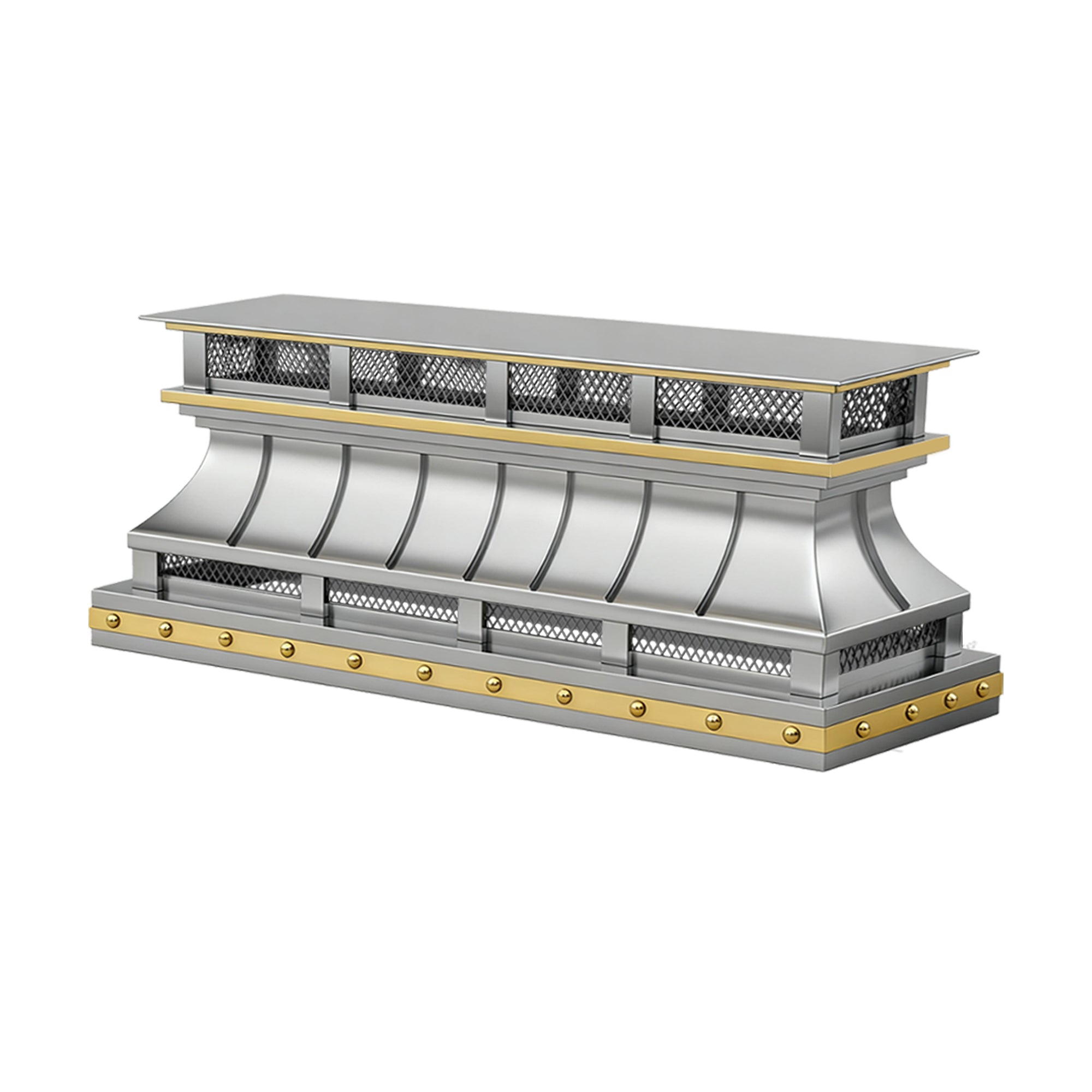 MASTER Custom Flat Chimney Cap Stainless Steel with Brass Accents MS-F08