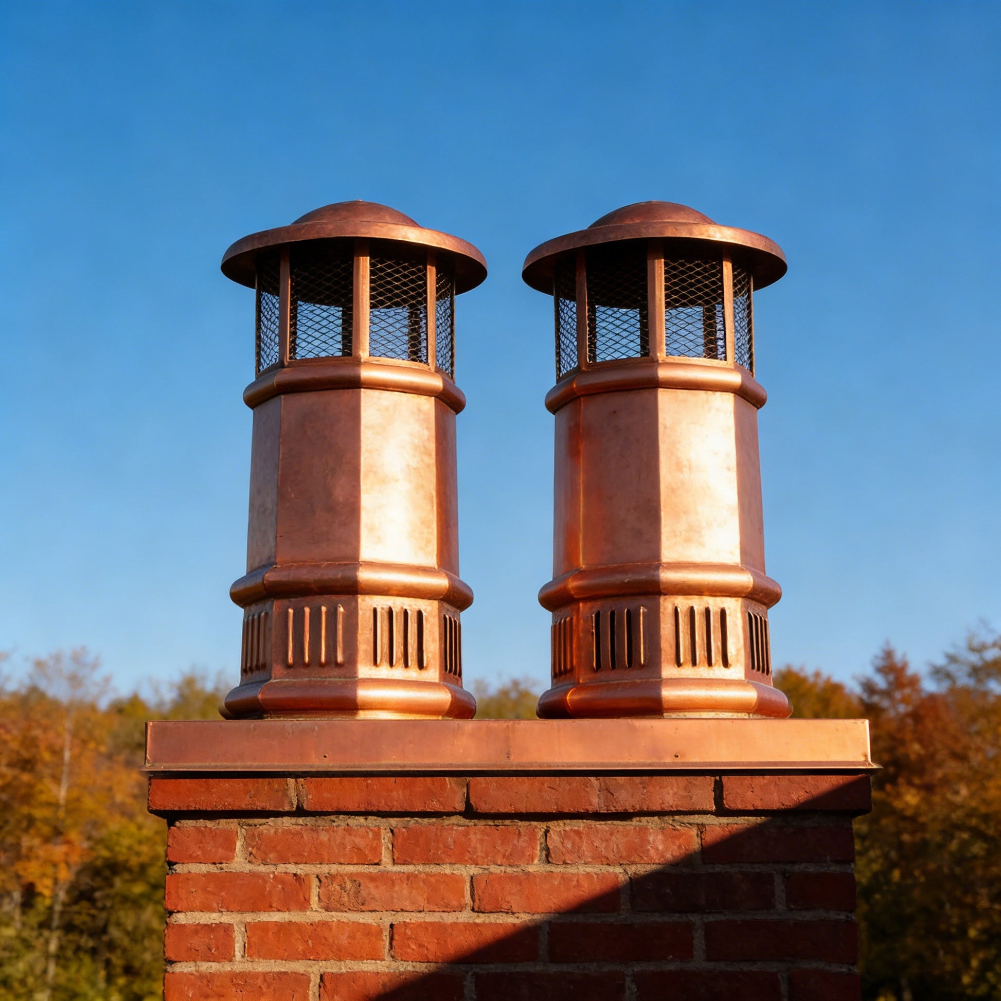 custom nature copper handcrafted chimney cap desiged for multi flues chimney or single chimney