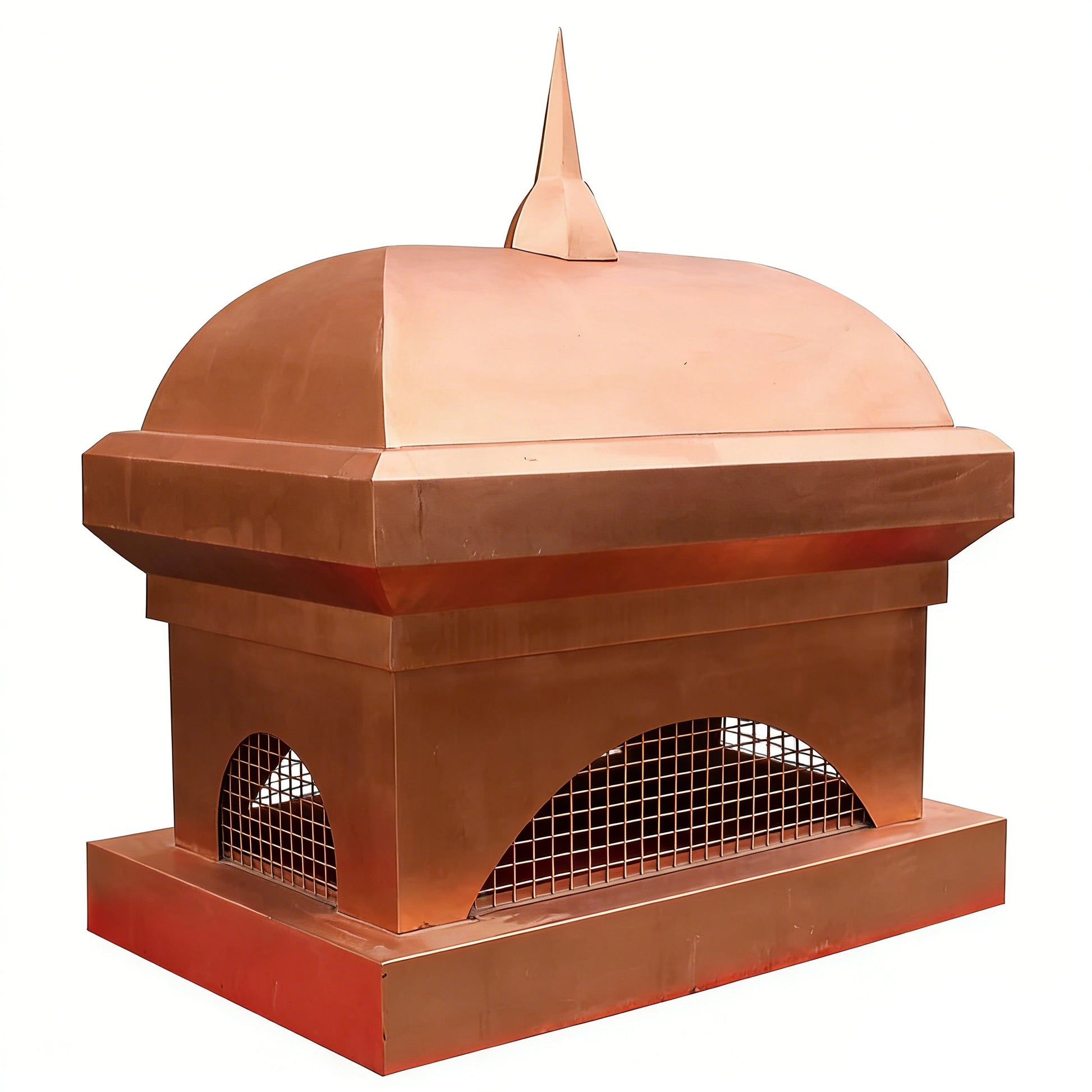 Decorative pure copper custom chimney cap for luxury home