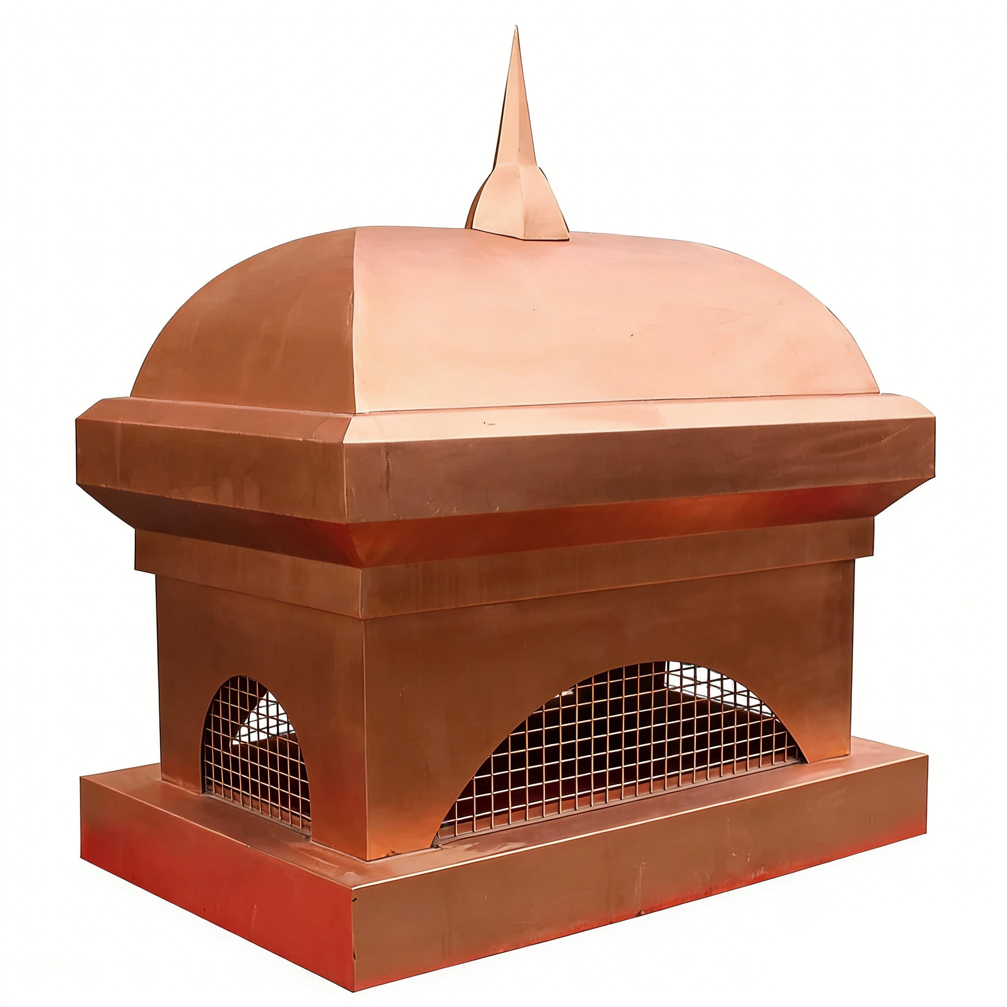 Decorative pure copper custom chimney cap for luxury home